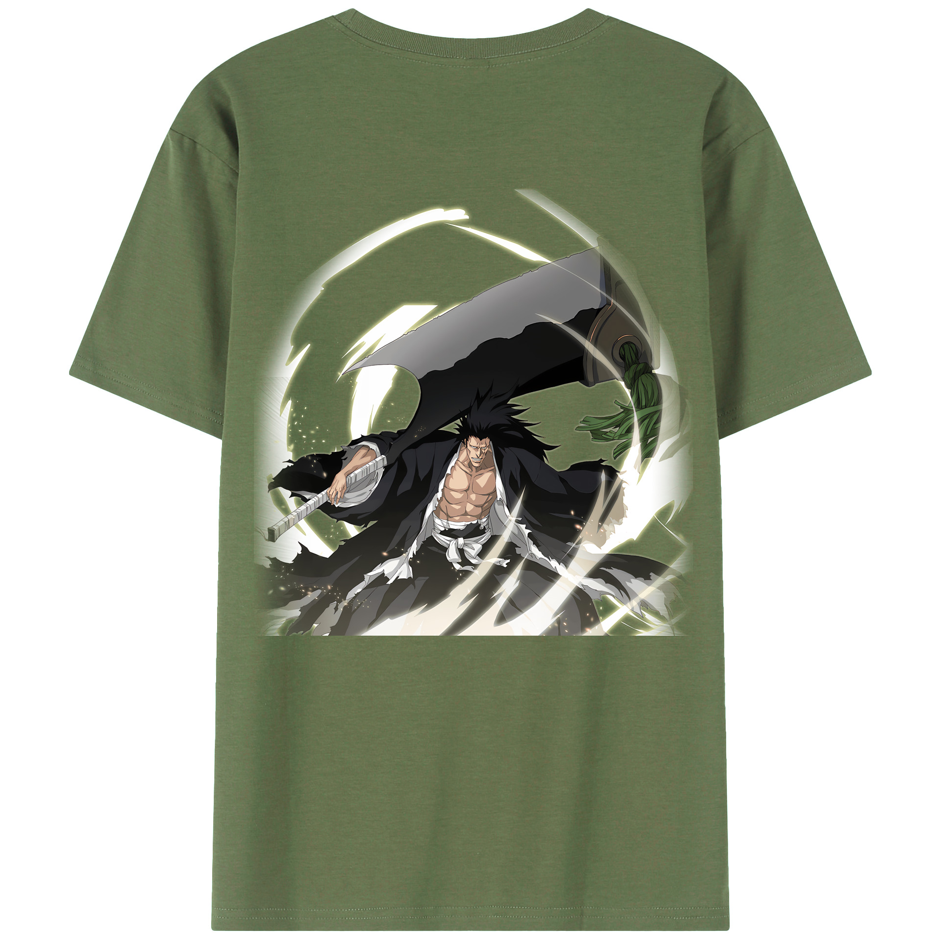 （画像用） ブリーチ ざらき けんぱち BLEACH Zaraki Kenpachi 綿100％ メンズ半袖Tシャツ（バックプリント） 通気性